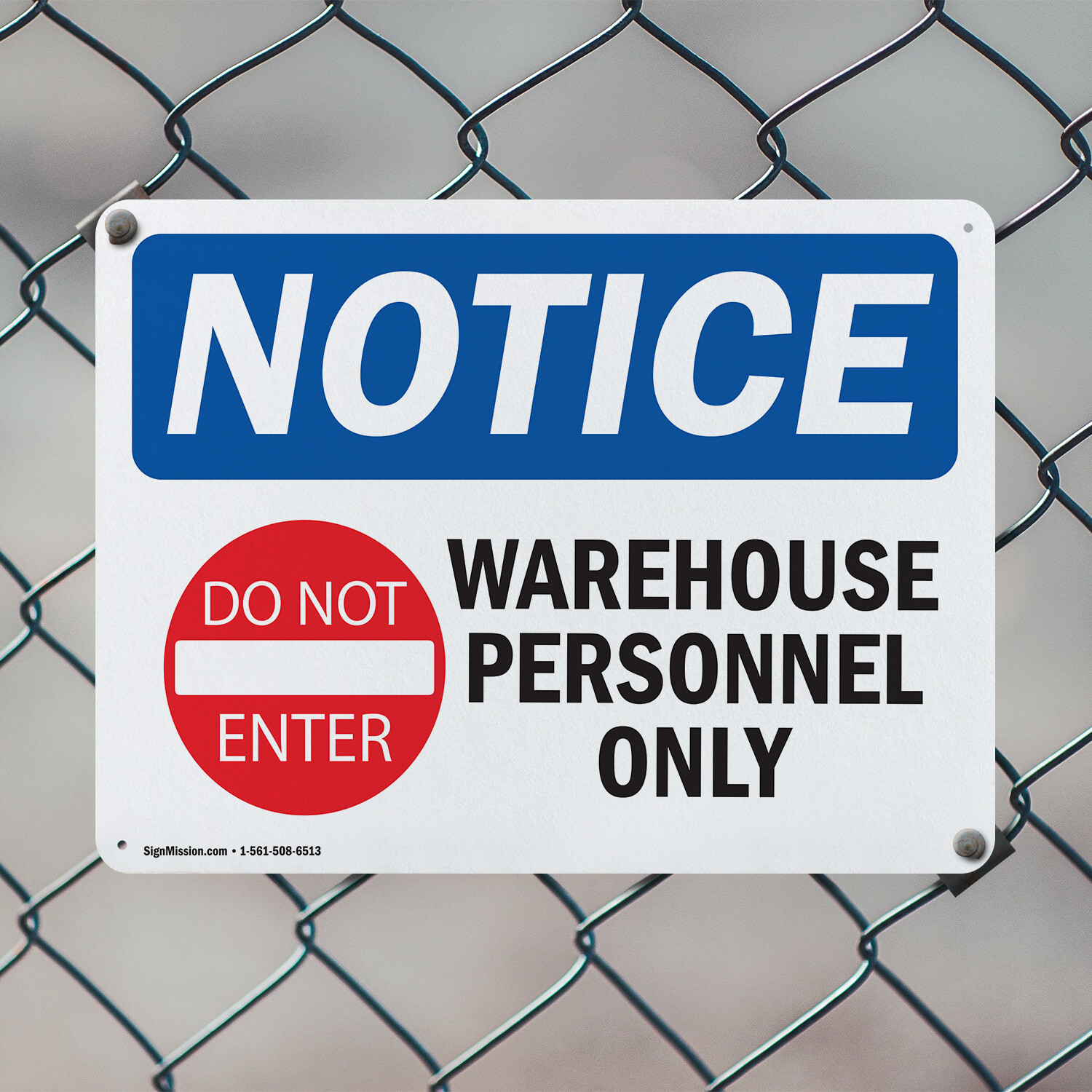 (2 Pack) Warehouse Personnel Only OSHA Notice Sign Decal Metal Plastic