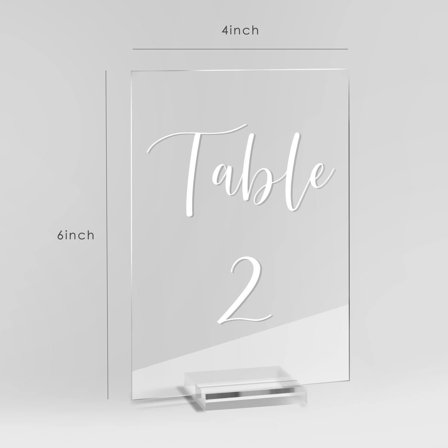 Acrylic Wedding Table Number 1-20 with Stand | 4×6 inch Printed Calligraphy, …