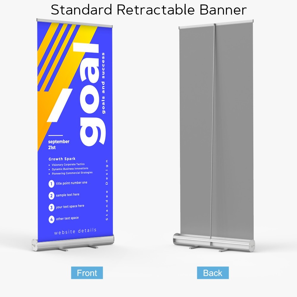 33&Prime;x81&Prime; – Custom Premium Retractable Banner with stand For Events – FREE DESIGN