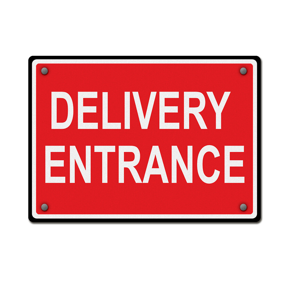 Horizontal Metal Sign Delivery Entrance Weatherproof Street Signage