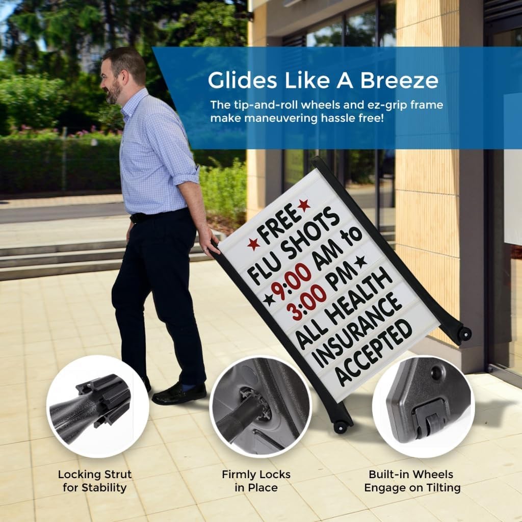 24&Prime;x36&Prime; Changeable Message Board Sidewalk Sign Standard Portable A-Frame Sign