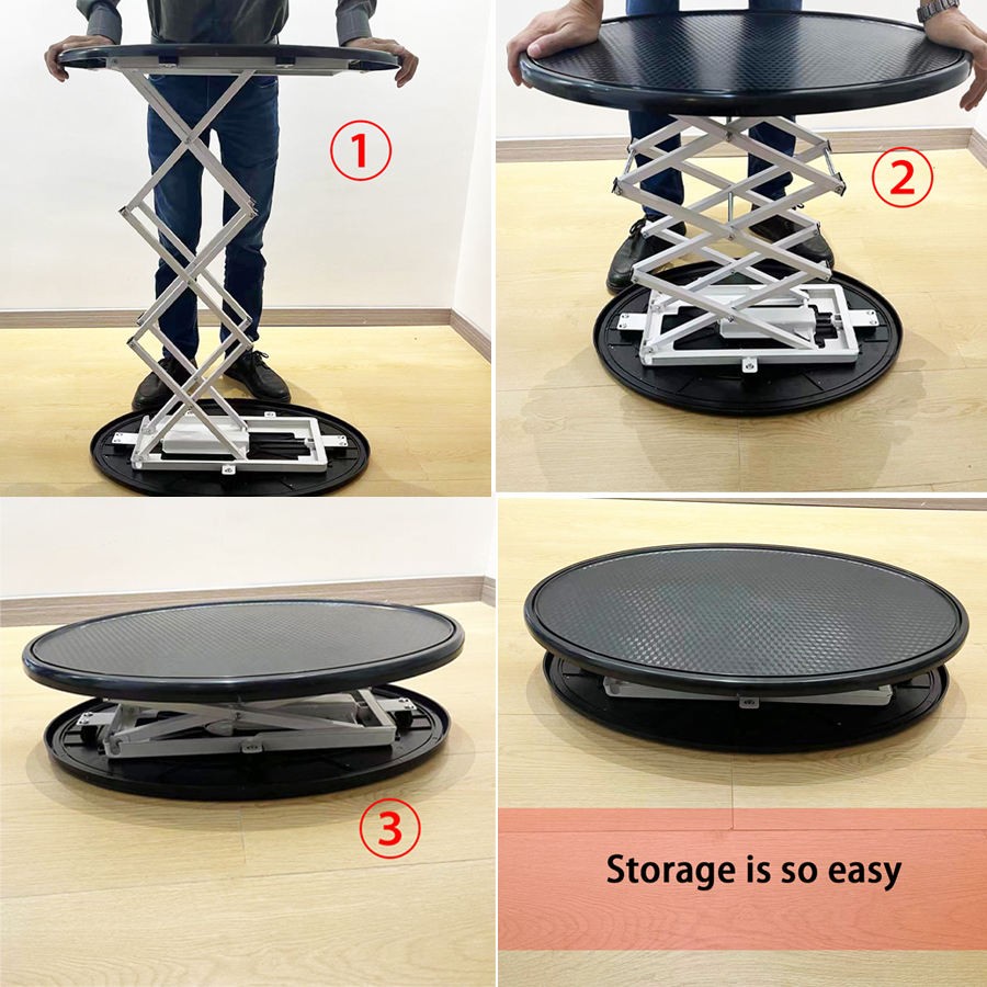 Custom Printed Portable Oval Up Stand with LED Light Folding Promotional Table