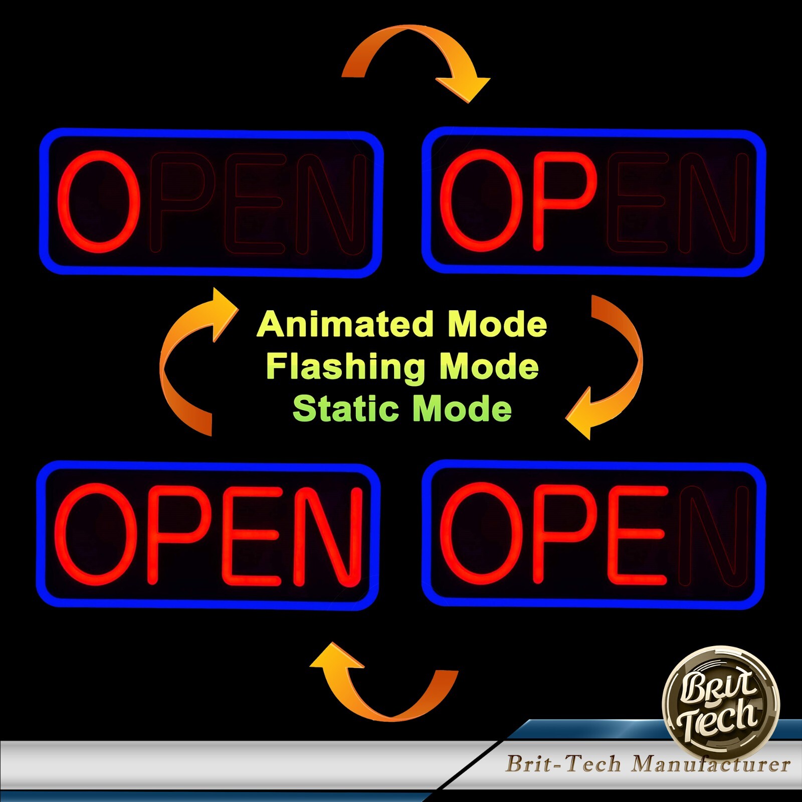 Large LED Open Sign 21&Prime; Neon Light Bright for Restaurant Bar Store Shop Business