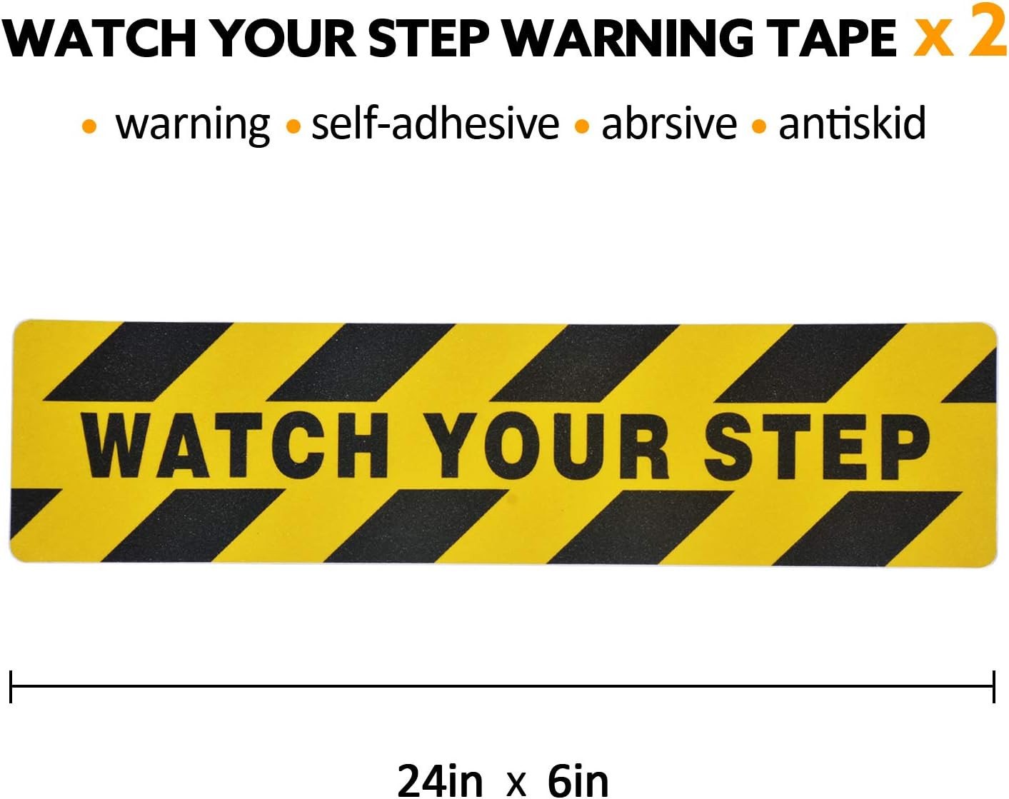 2 Pack Watch Your Step Sticker, 6In X 24In Watch Your Step Sign | Watch Your Ste