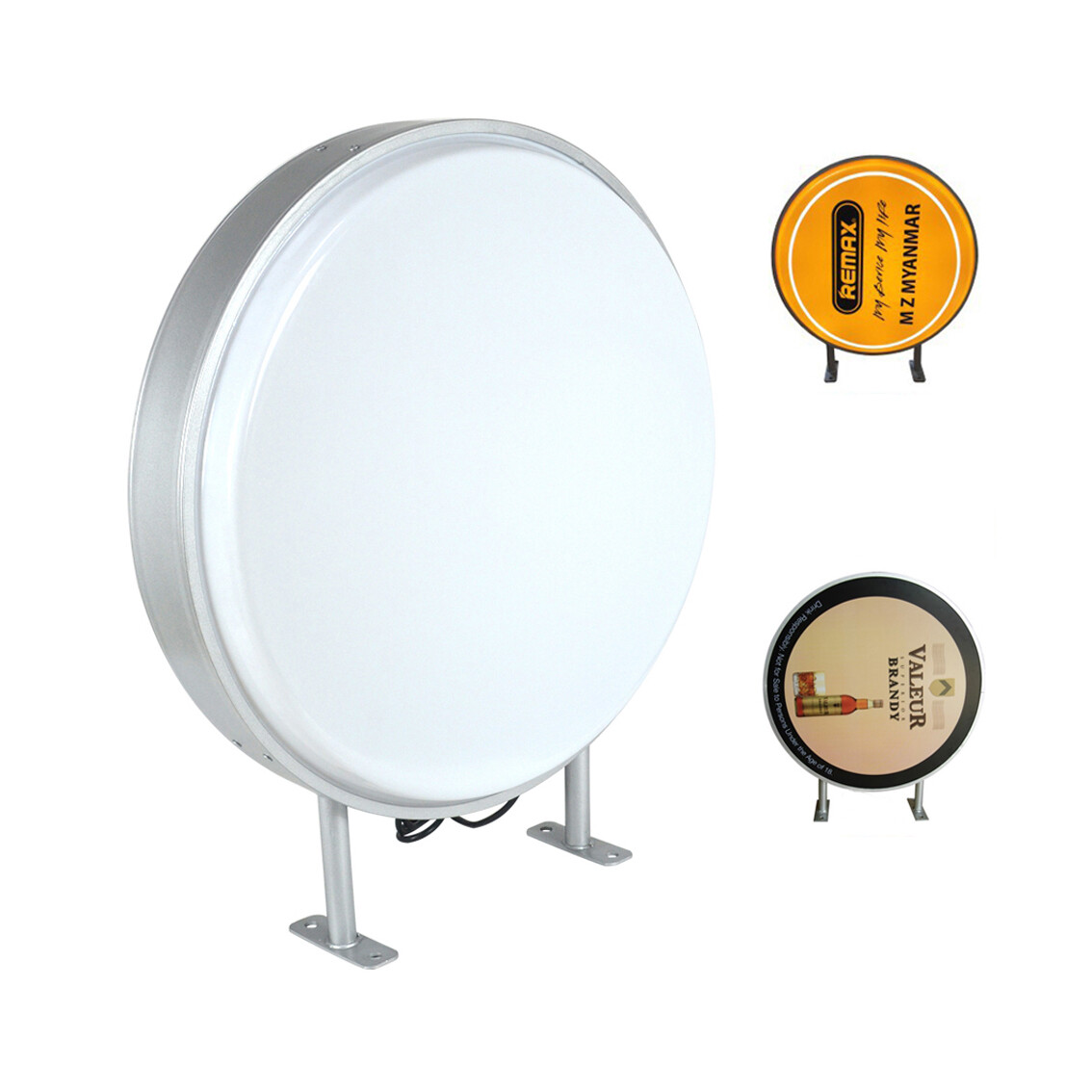 US Stock 20&Prime; Round LED Light Box/Circular Projecting Lightbox/Signs Blank