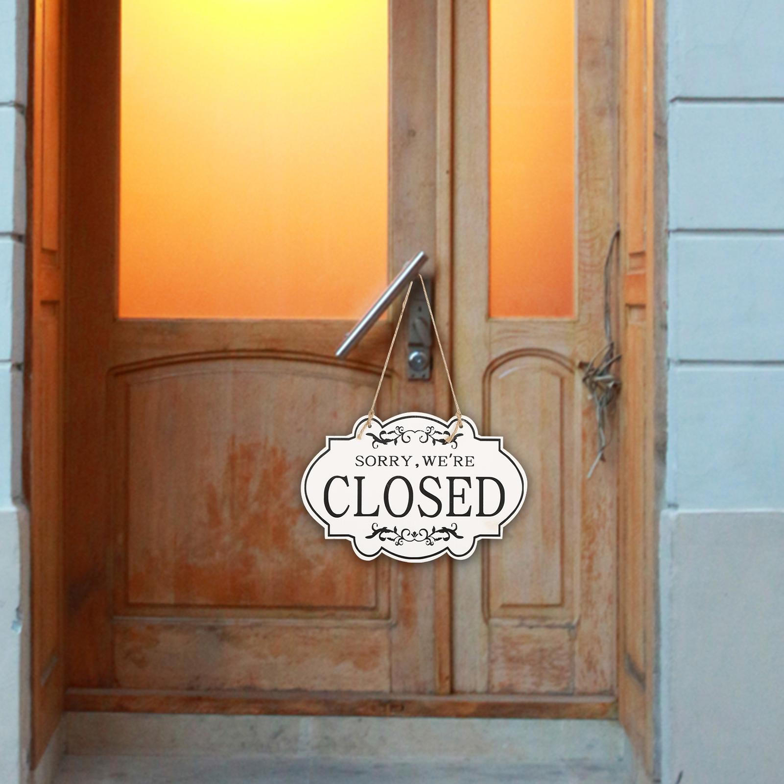 Open sign Open Closed Sign for Business Wooden Double-sided Closed Open