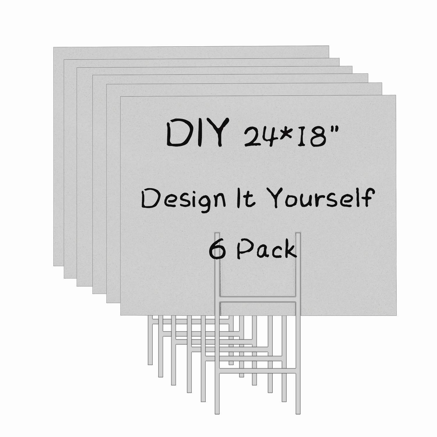6 Pack 24&Prime;x18&Prime; White Blank Lawn Yard Signs Corrugated Plastic Sheet with Dura…