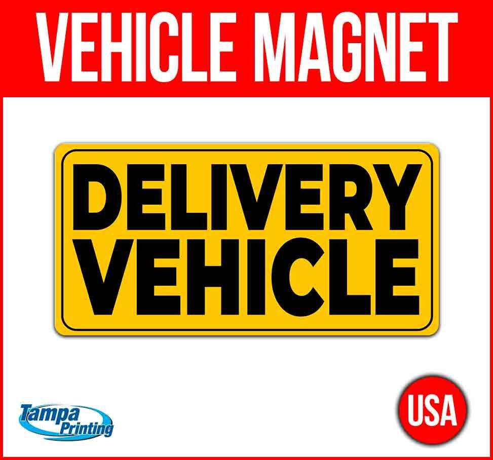 DELIVERY VEHICLE Heavy Duty Vehicle Magnet Truck Car Sticker Decal Sign CAUTION