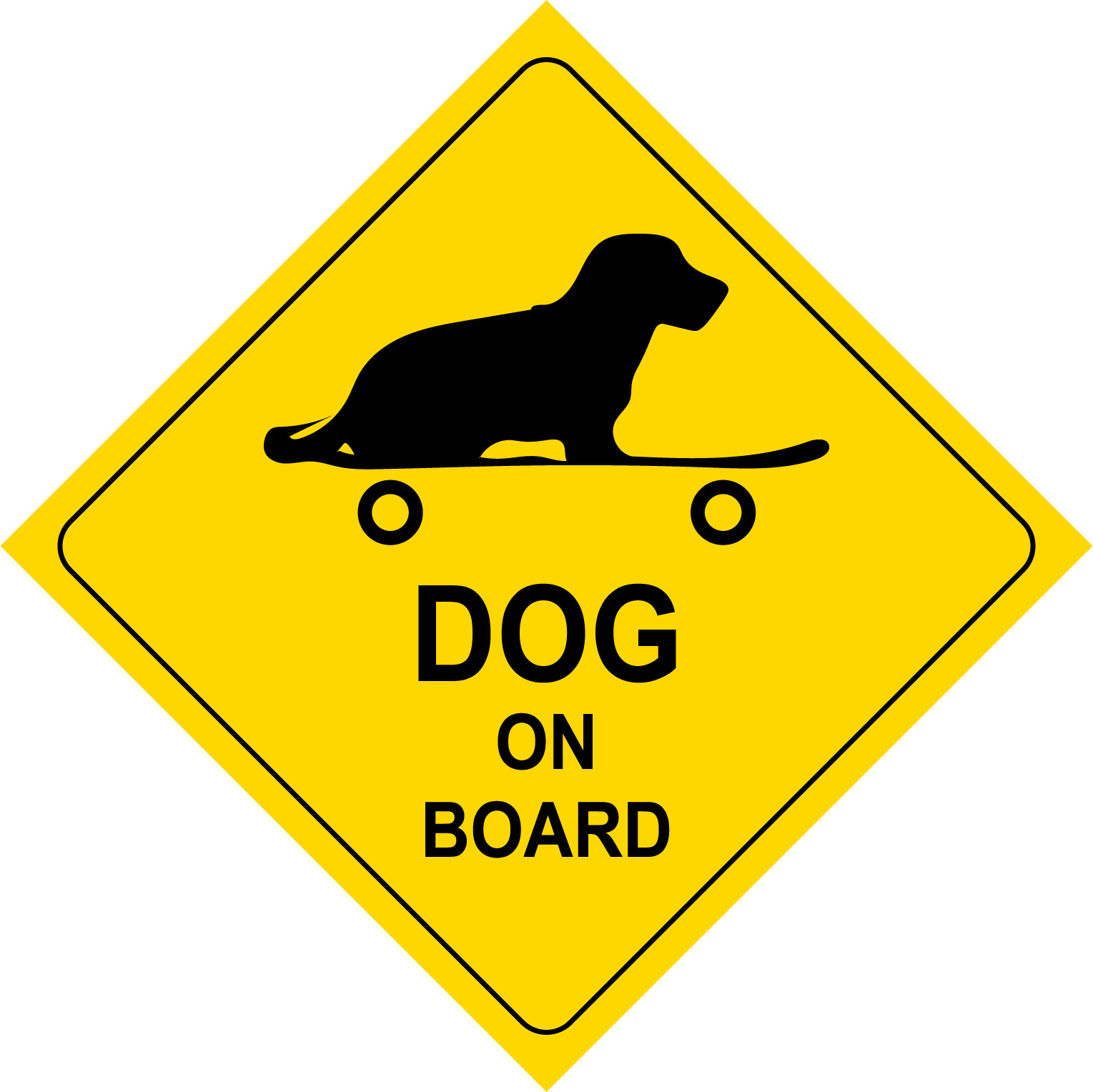 DOG ON BOARD | Adhesive Vinyl Sign Decal