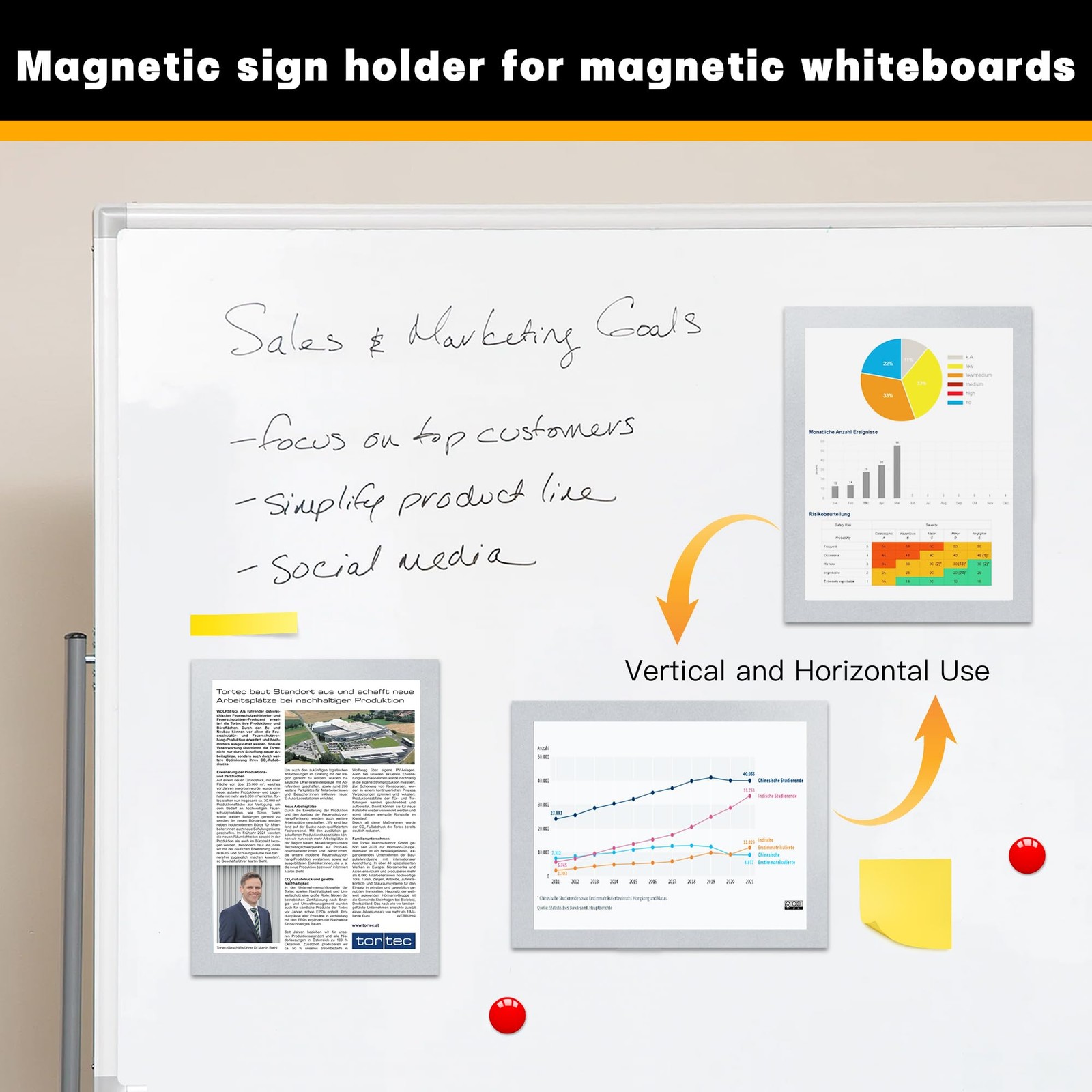 VAIIGO 5Packs Magnetic Frames for Refrigerator – 5Pack 8.5&Prime;x11&Prime;, Silver