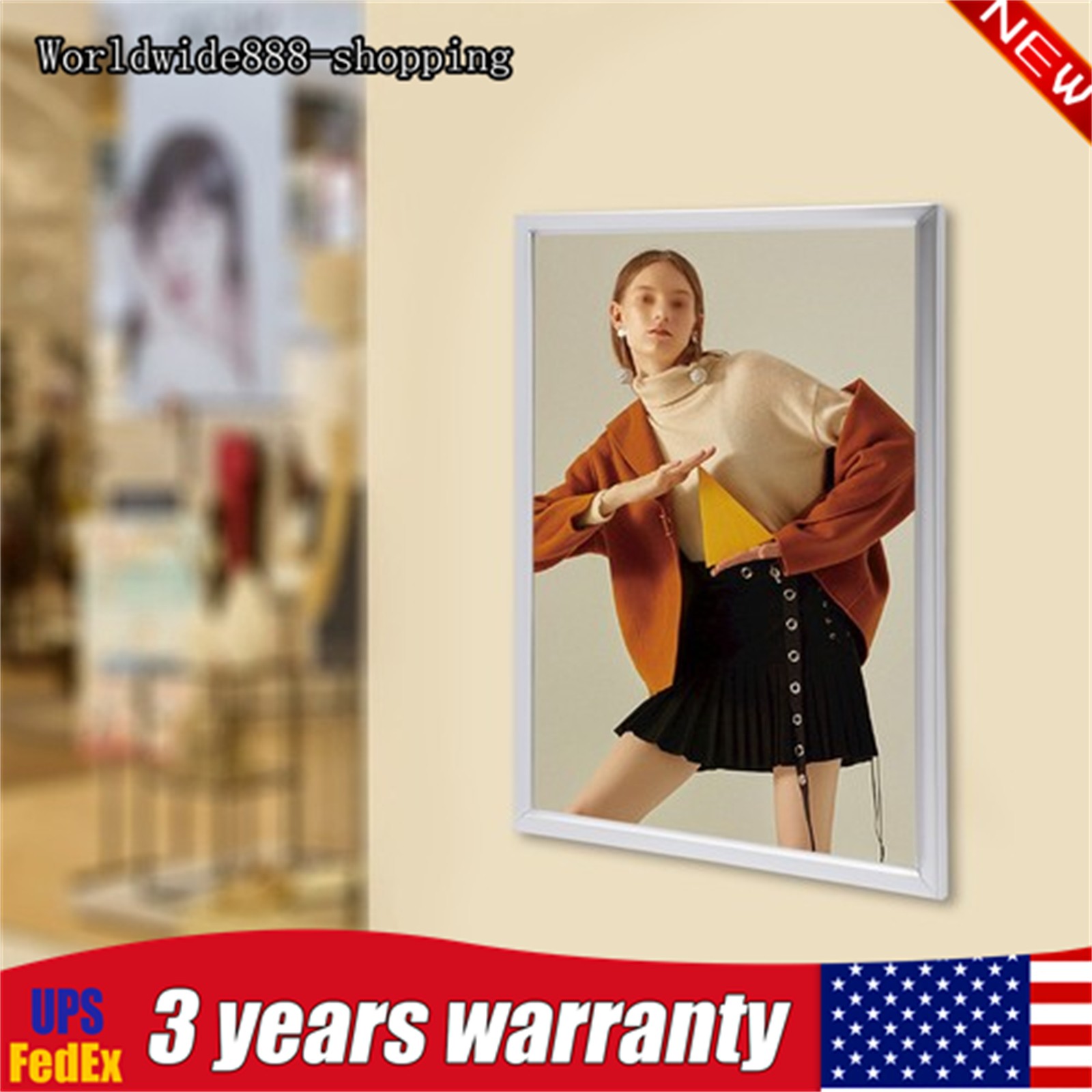24&Prime;x18&Prime; LED Light Box Backlit Movie Poster Art Picture Frame Advertising Display