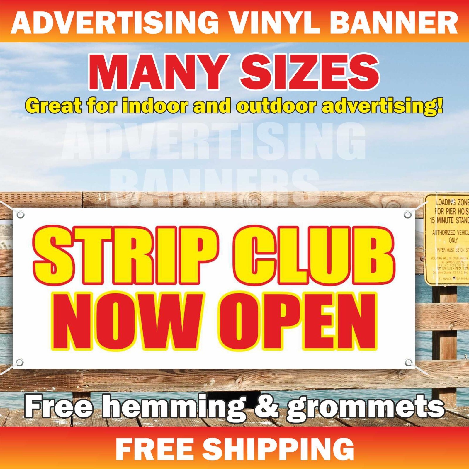 STRIP CLUB NOW OPEN Advertising Banner Vinyl Sign Adult Bar Girls Dance