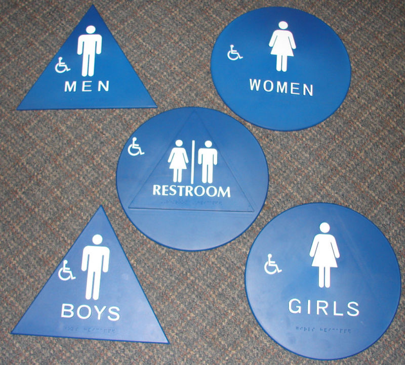 California ADA Compliant Title 24 Handicap Braille Bathroom Restroom Sign DON-JO