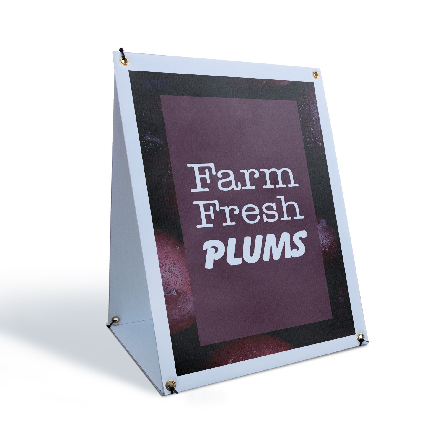 Farm Fresh Plums A-Frame Sidewalk Sign Juicy Fruits Farmers Market Specials