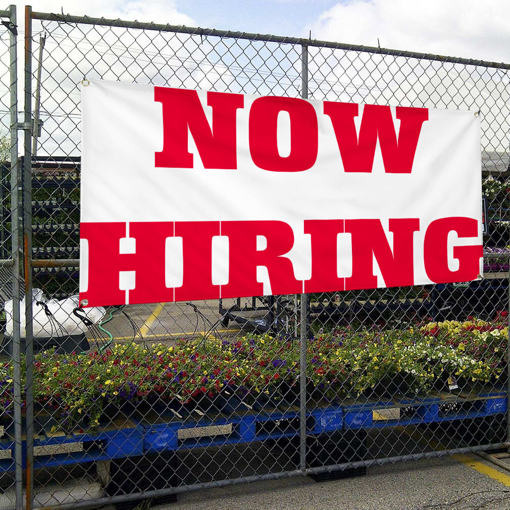 Vinyl Banner Multiple Sizes Now Hiring Business H Business Outdoor