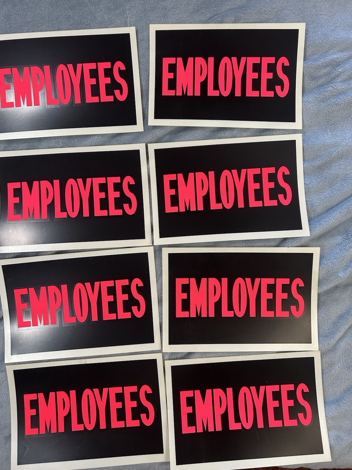 Lot Of 8 Black, Red & White Flexible Plastic « EXIT » Sign 8X12 Inch