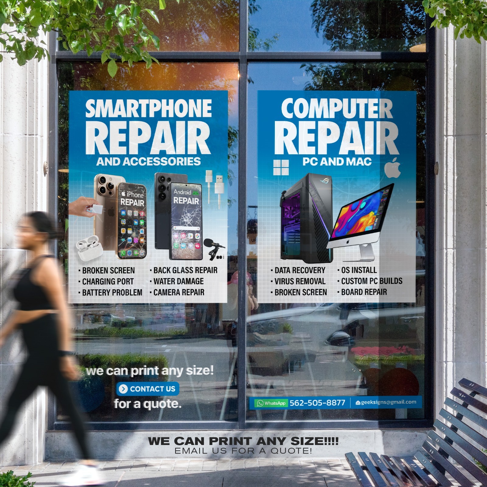 Computer Smartphone Tablet RETAIL WINDOW sign poster Windows Android Apple