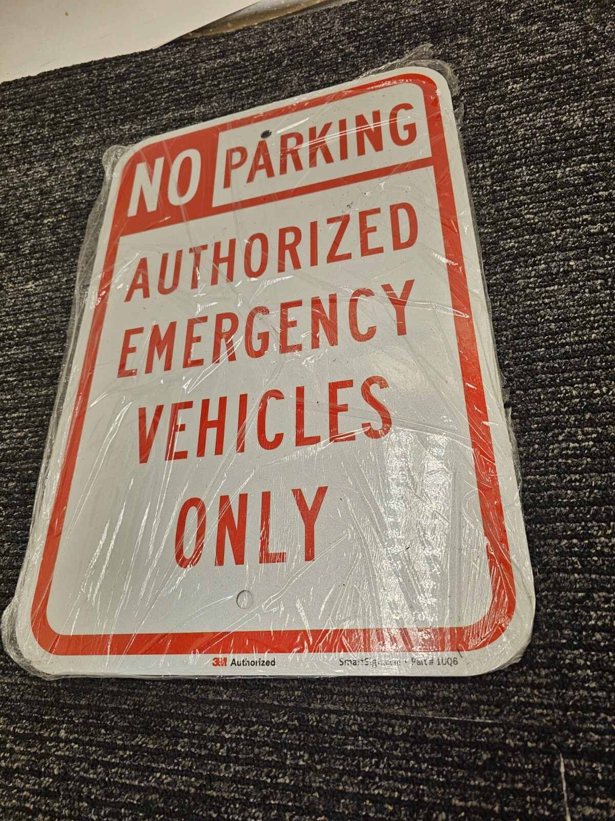 (QTY 4) SmartSign No Parking Authorized Emergency Vehicles Only Sign 18 x 12&Prime;