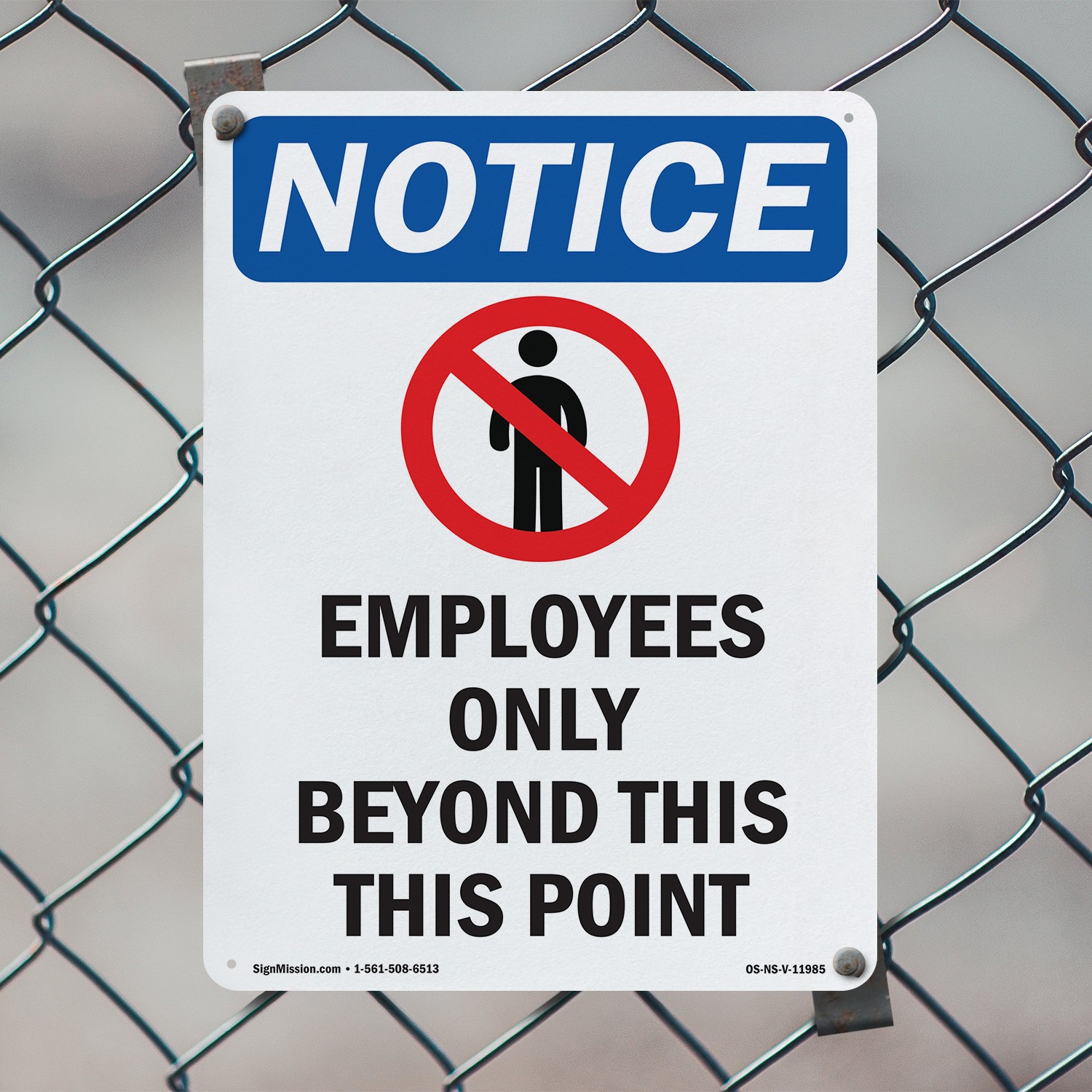 Employees Only Beyond OSHA Notice Sign Metal, Plastic, Or Decal – 5 or 10 Pack