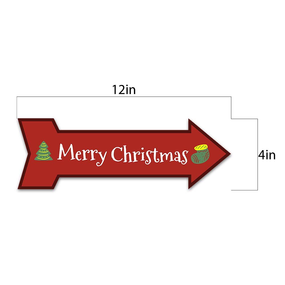 Arrow Shape Merry Christmas 12×4&Prime; Wall or Door Sign | Holiday Decoration