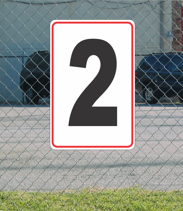 Number 2 Metal Sign for Building Street Road Parking Lot Highway 12&Prime;x18&Prime; letter