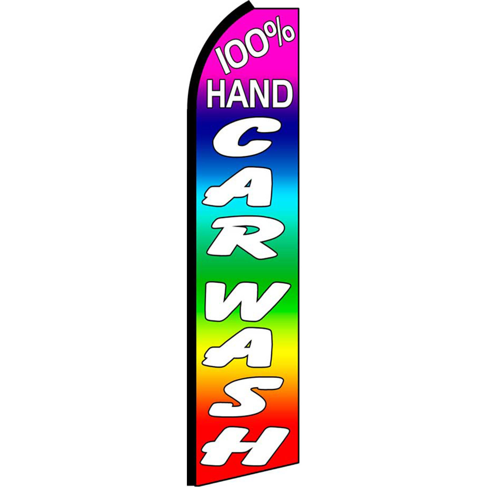 Hand Carwash 100% 3 ft X 11 1/2 ft Polyester Swooper Flag