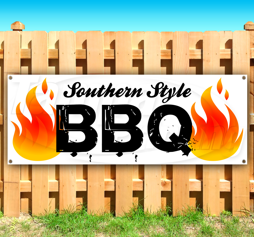 SOUTHERN STYLE BBQ Advertising Vinyl Banner Flag Sign Many Sizes Available USA
