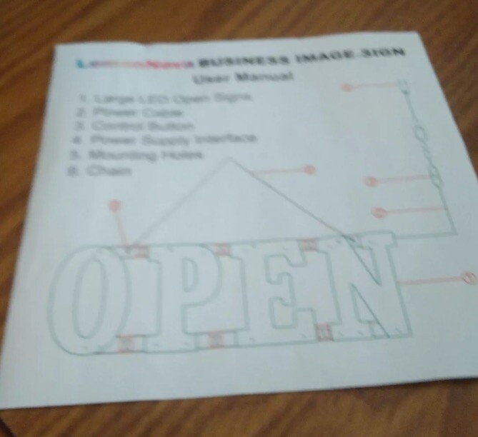LemonNova Business Image Open Sign 4014 White Letters Cords Open Close Hours NEW
