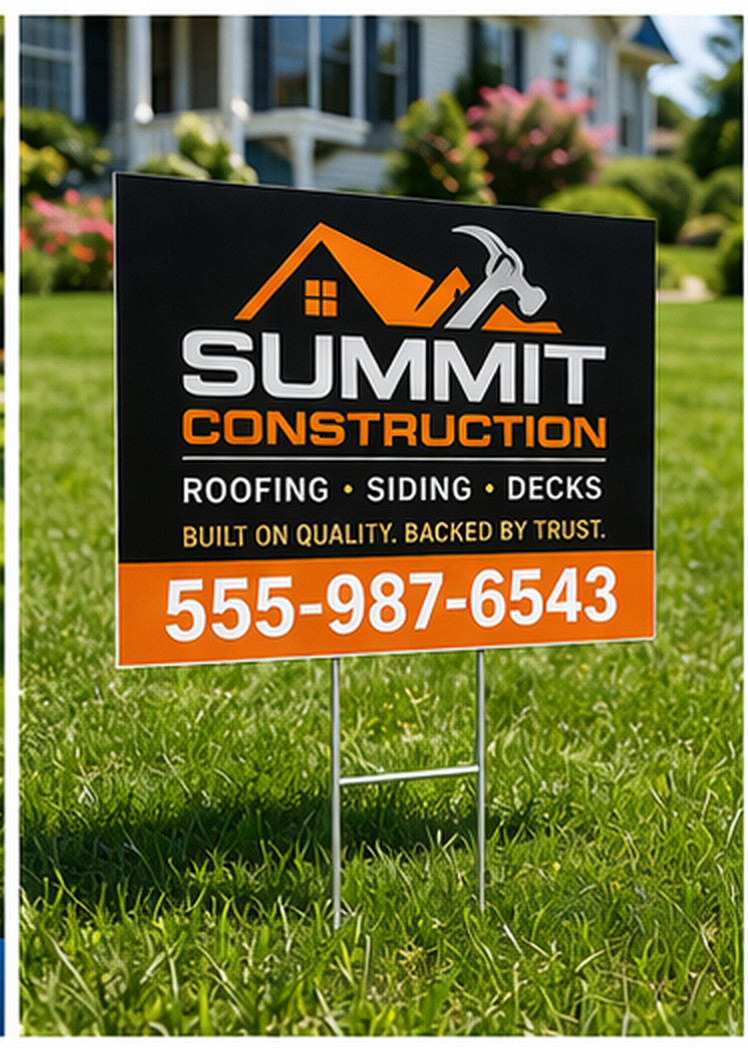 50- 18×24 Outdoor Durable, Custom Full Color Yard Signs Double Sided w/H Stakes