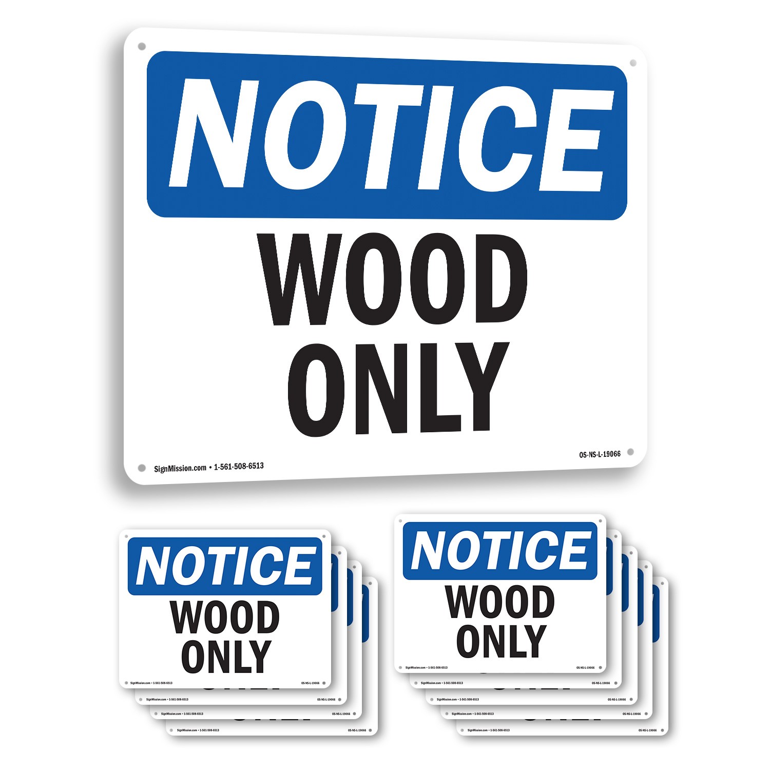 Wood Only OSHA Notice Sign Metal, Plastic, Or Decal – 5 or 10 Pack