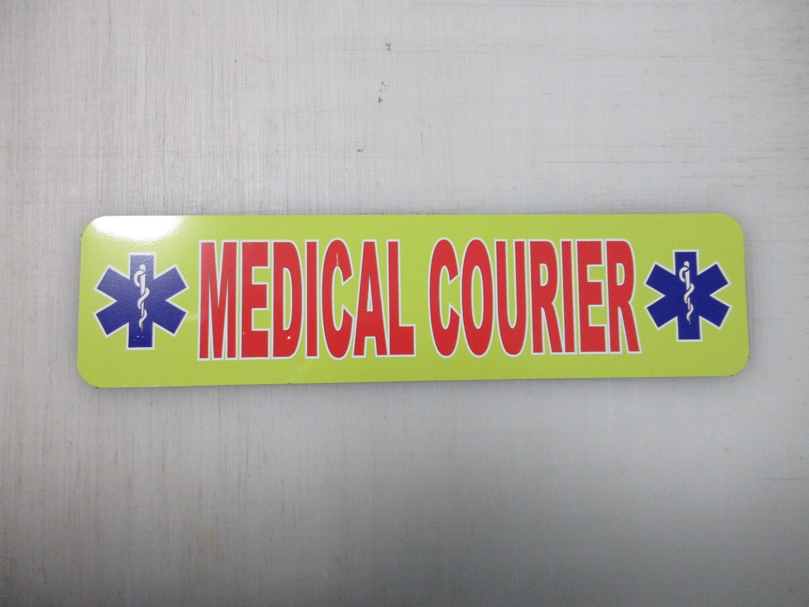 Medical Courier Yellow & Red Blue Vehicle Magnetic Sign 3&Prime;x12&Prime; Car Truck Van SUV