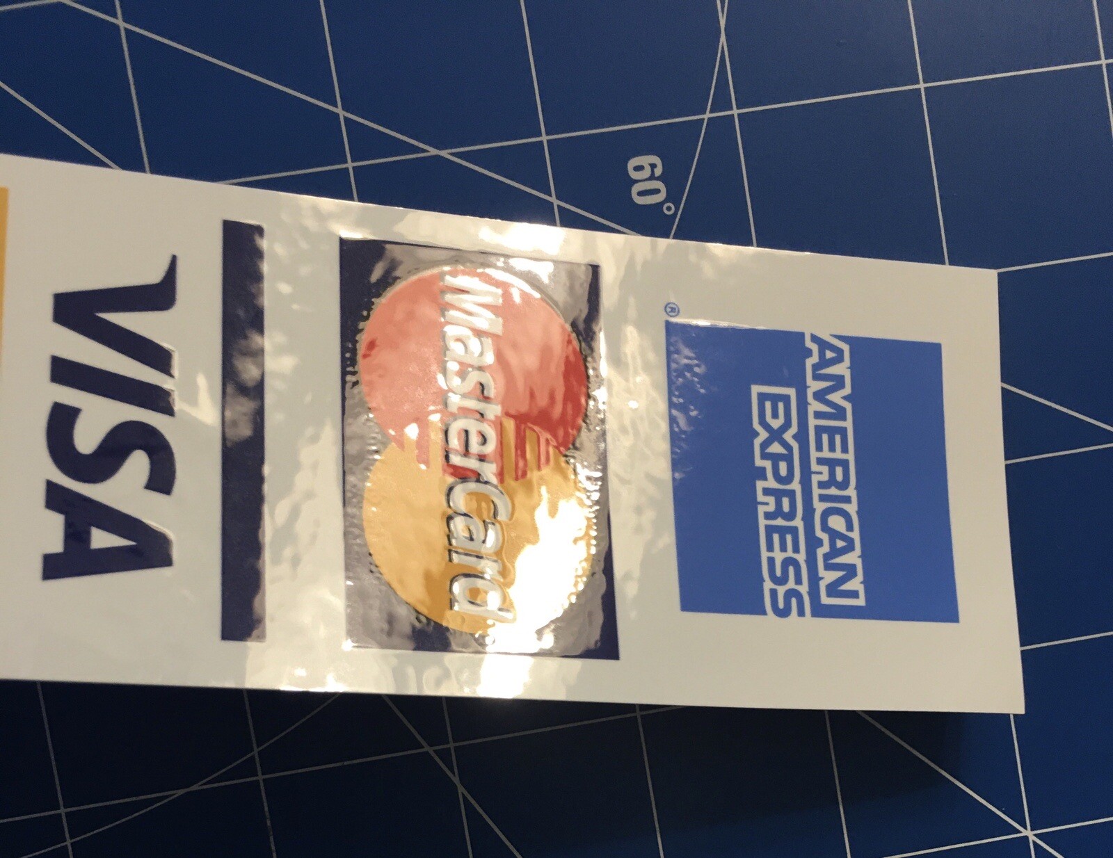 SIGN GLOSSY DURABLE STICKER BUSINESS American Express VISA MASTERCARD DISCOVER