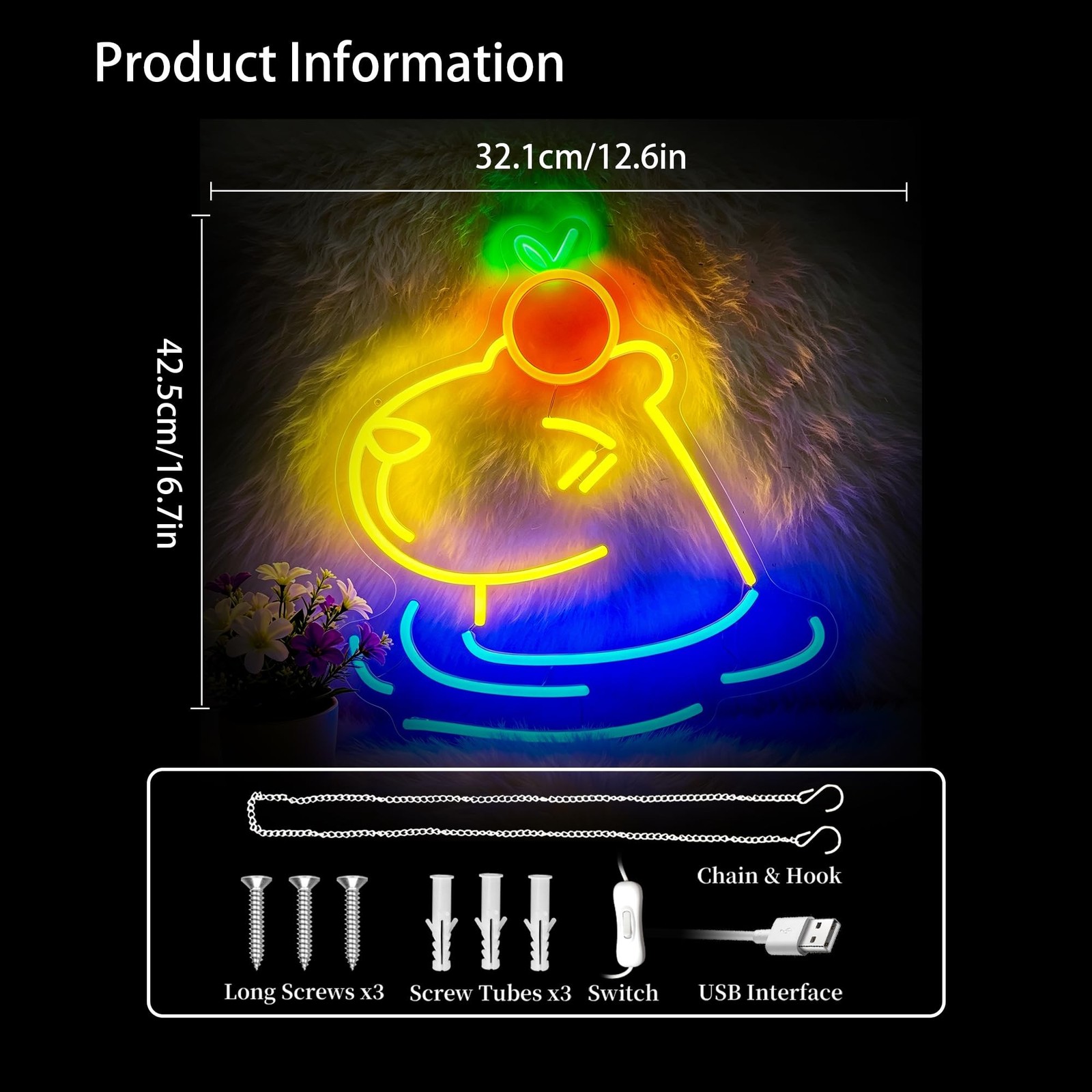 Capybara Neon Sign Led Neon Lights Neon Signs for Wall Decor Light Up Sign fo…