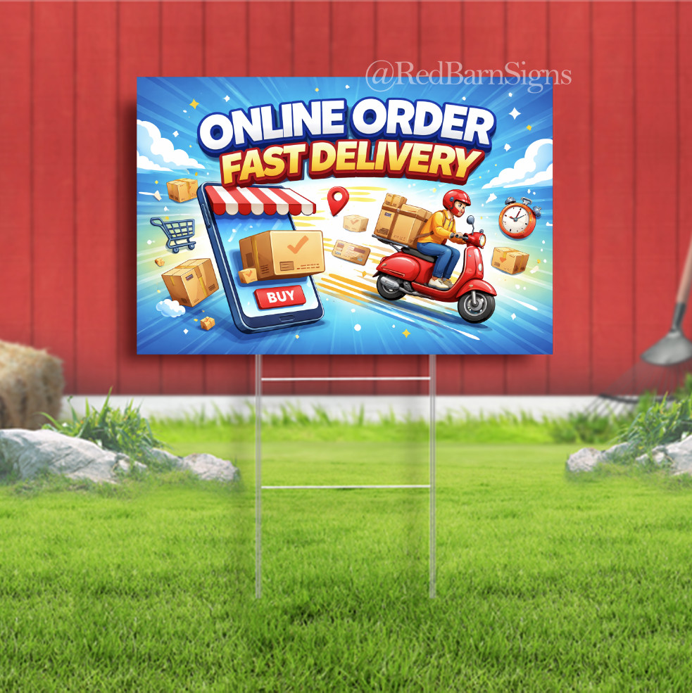 Online Order Fast Delivery Indoor Outdoor Yard Sign with metal stakes