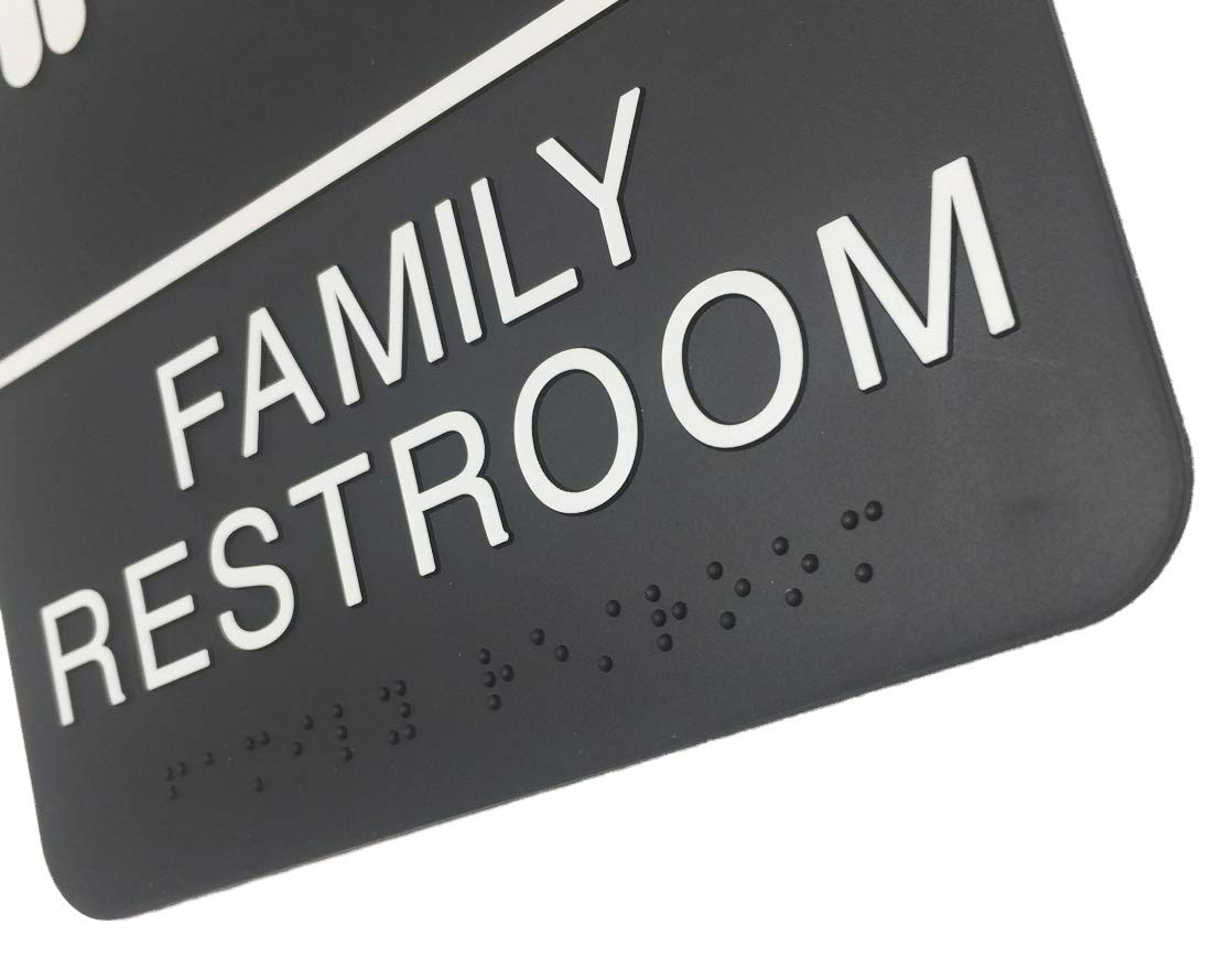 1 PCS Black Family Accessible ADA Compliant Restroom Sign Adhesive Tape