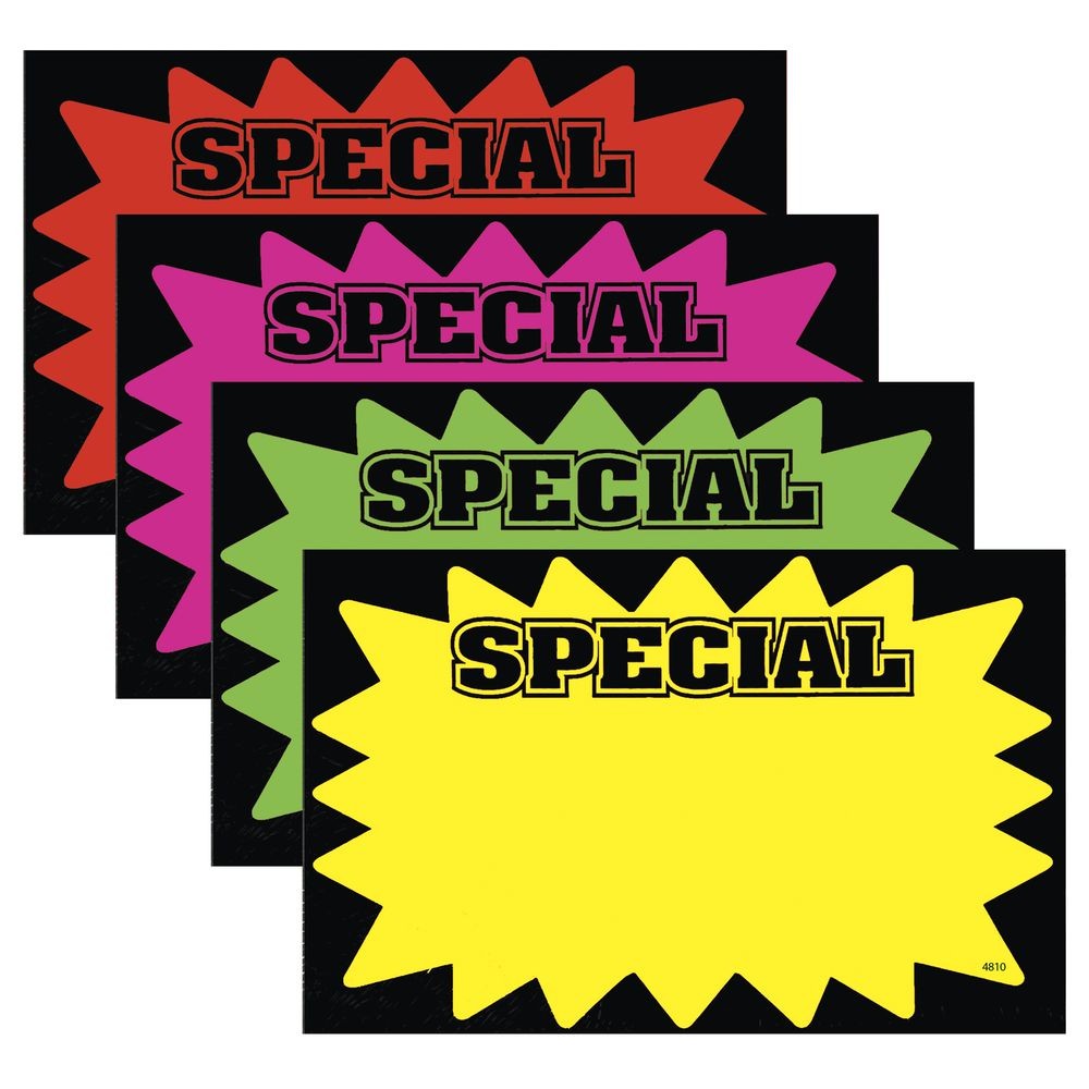 Ready Flow Blank Fluorescent Laser Cards Black Edge « Special » – 11&Prime;L x 7&Prime;H