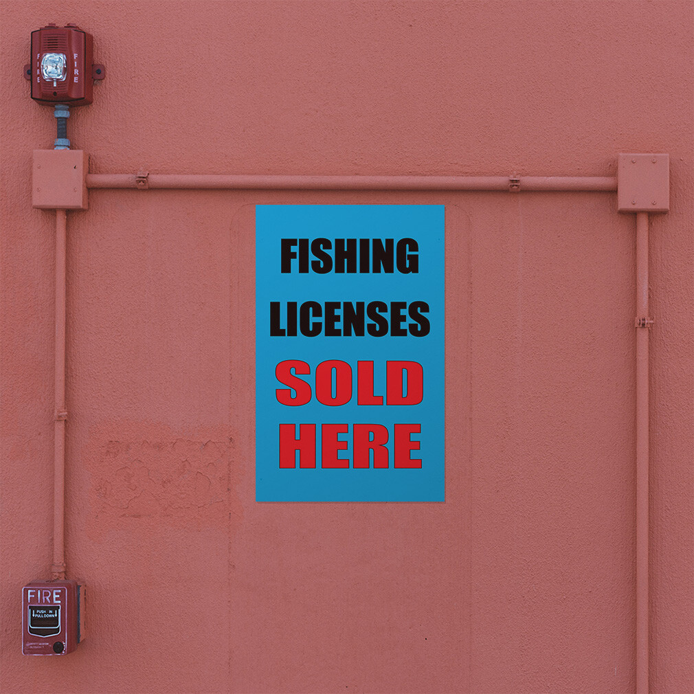 Door Decals Vertical Vinyl Stickers Fishing Licenses Sold Here Industrial Vinyl