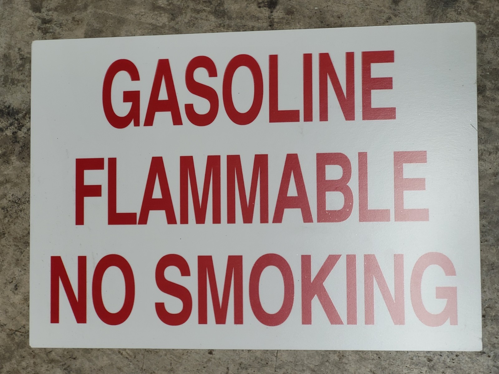 Gasoline Flammable No Smoking Sign 14&Prime;H x 20&Prime;W