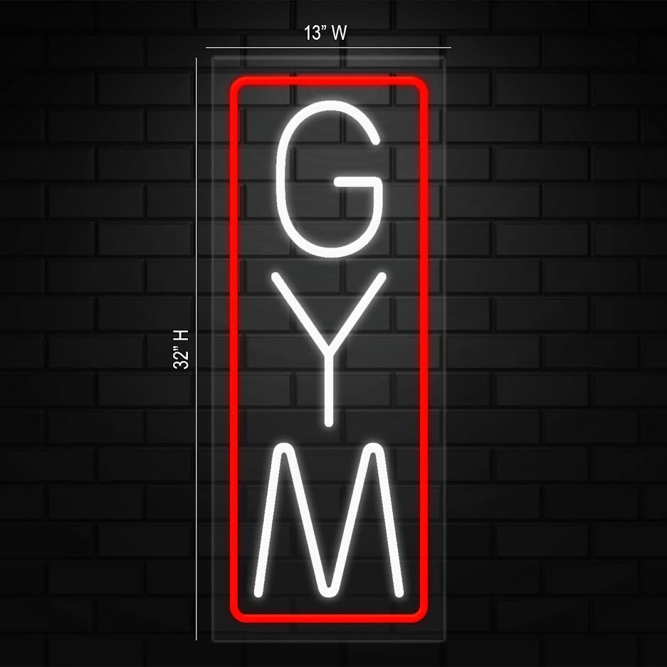 GYM Sign for Business Displays | LED Flex Neon | 13&Prime;W x 32&Prime;H x 1&Prime;D