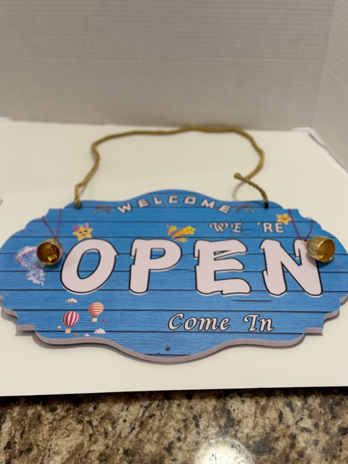 Double Sided « OPEN/CLOSED” Sign w/ “Be Back” Clock 10 x 16 Blue FAST SHIP