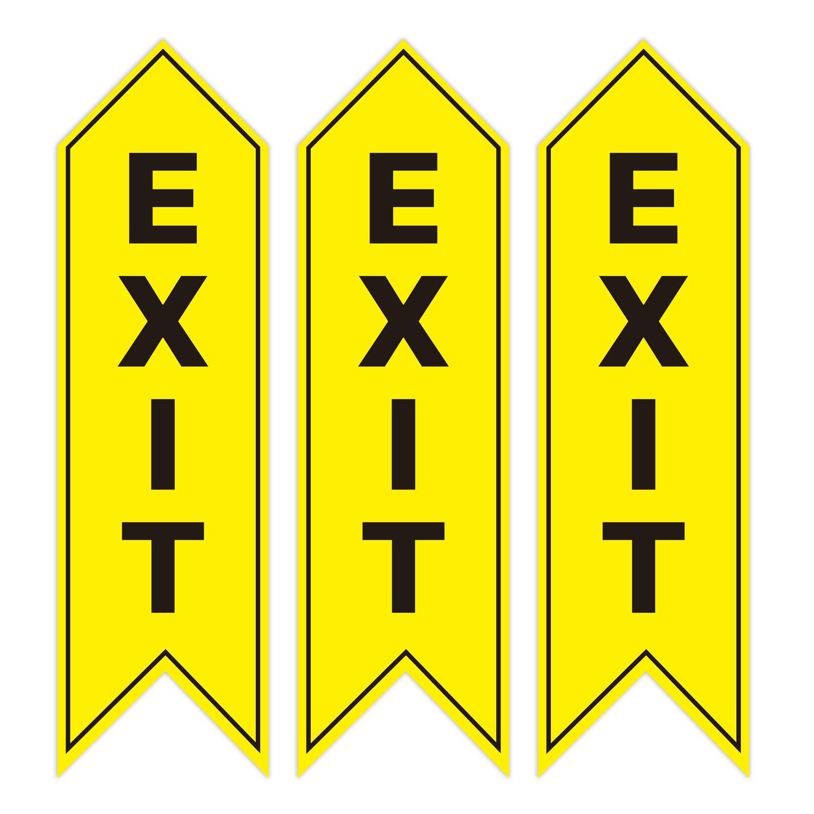 3 PACK Exit Signs Stickers, Self-Adhesive Vinyl Exit Arrows Floor Decals for …