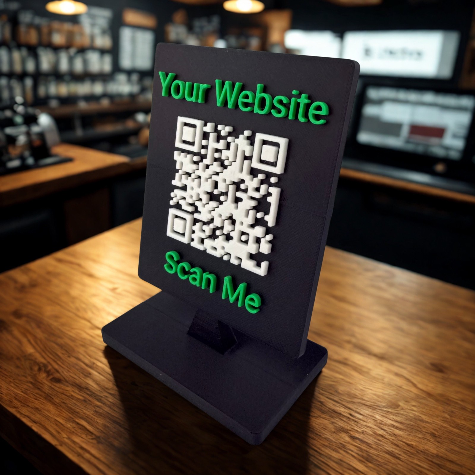 Custom 3D Printed QR Code Stand – Tabletop Display for Menus, Payments, Websites