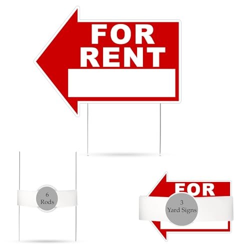Large Huge For Rent Yard Arrows Yard Sign Double Sided With Stake Large 16 In…