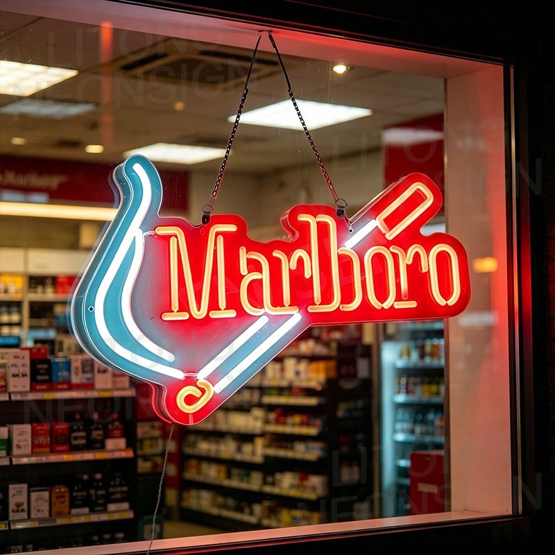 US STOCK Cigarette LED Neon Sign With Dimmer Plug Powered Bar Decor Gift