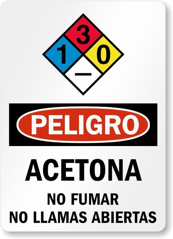 Aluminum Weatherproof Sign Acetona NFPA 8×12 Pre Drilled Outdoor Use