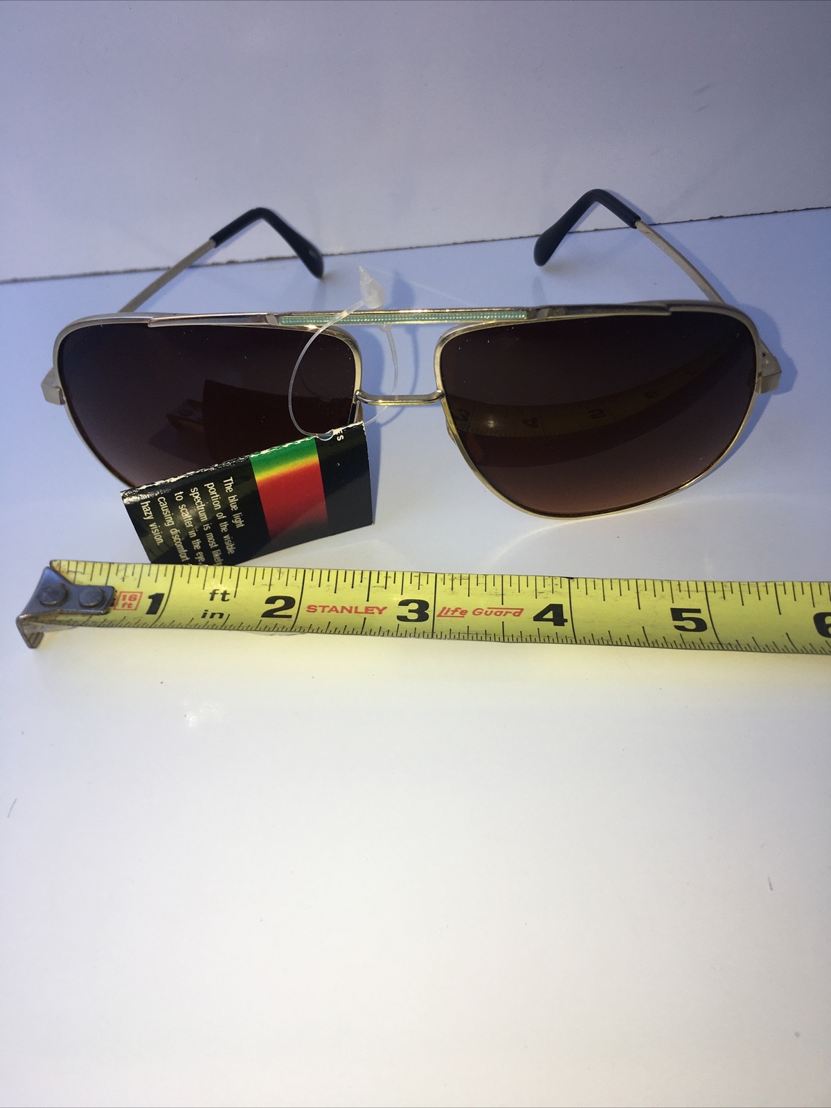 Vintage GOLD Aviator 80&rsquo;s Sunglasses Made In Taiwan 80s Glasses NEW
