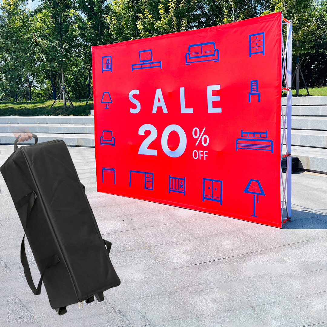 Tension Fabric Straight Pop Up Display Trade Show Backdrop Booth Frame （HW only）