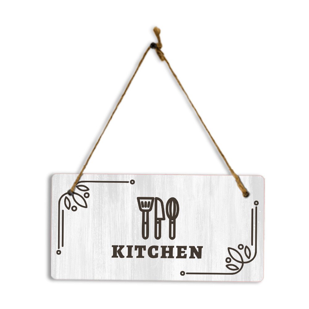 Kitchen 5×10 Hanging Plus Wall or Door Sign | Rustic Wood Sign