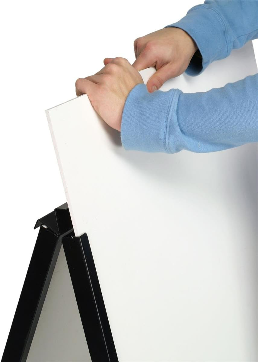 Black Finish Steel Sidewalk Sign Frame, 30-3/8 X 43 X 25-1/4-Inch, Double-Sided,