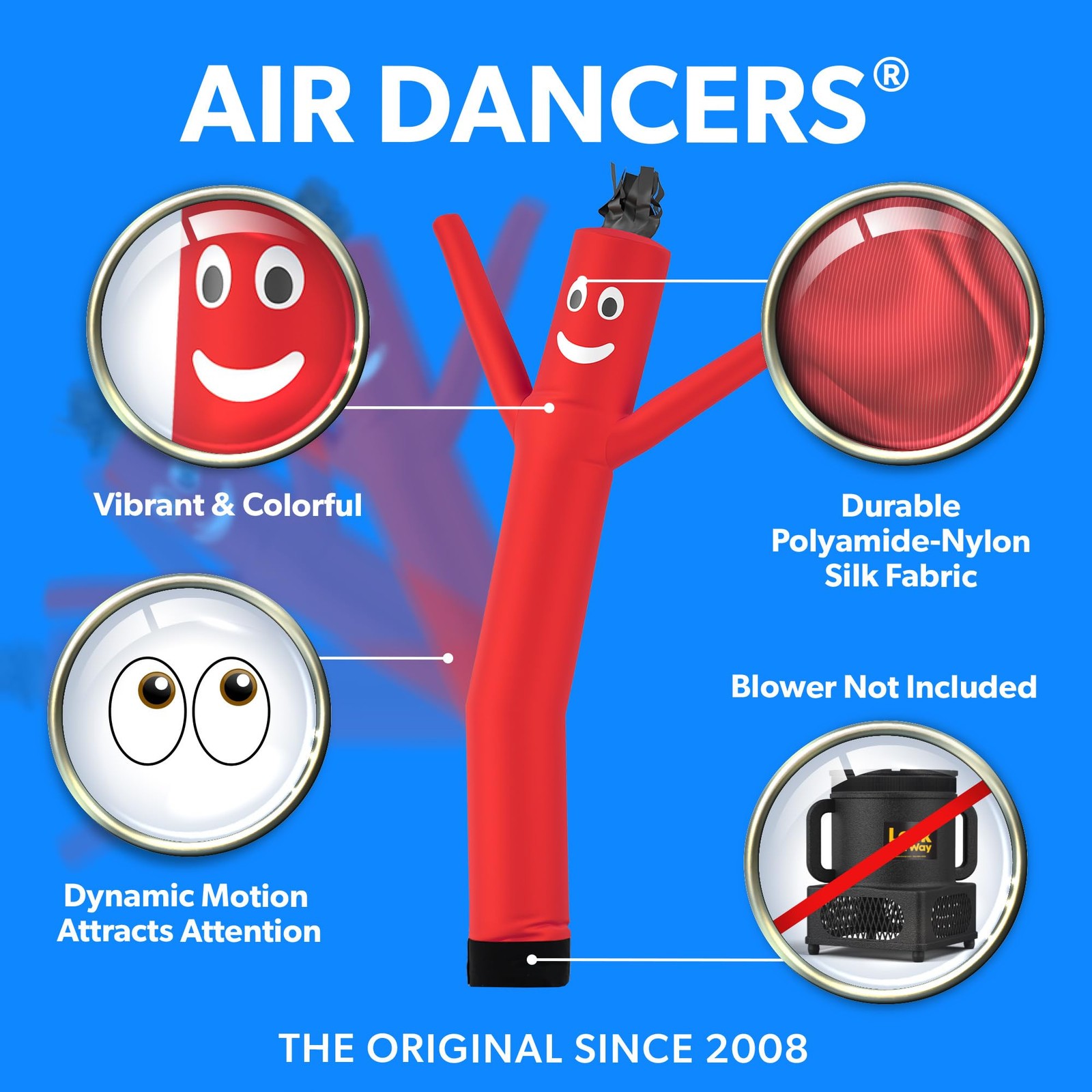 Air Dancers Wacky Waving Inflatable Tube Man Attachment – 6 Feet Tall Adverti.